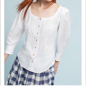 Anthropologie White Blouse